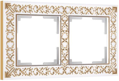 Рамка универсальная Werkel Antik 2-м. металл белое золото картинка